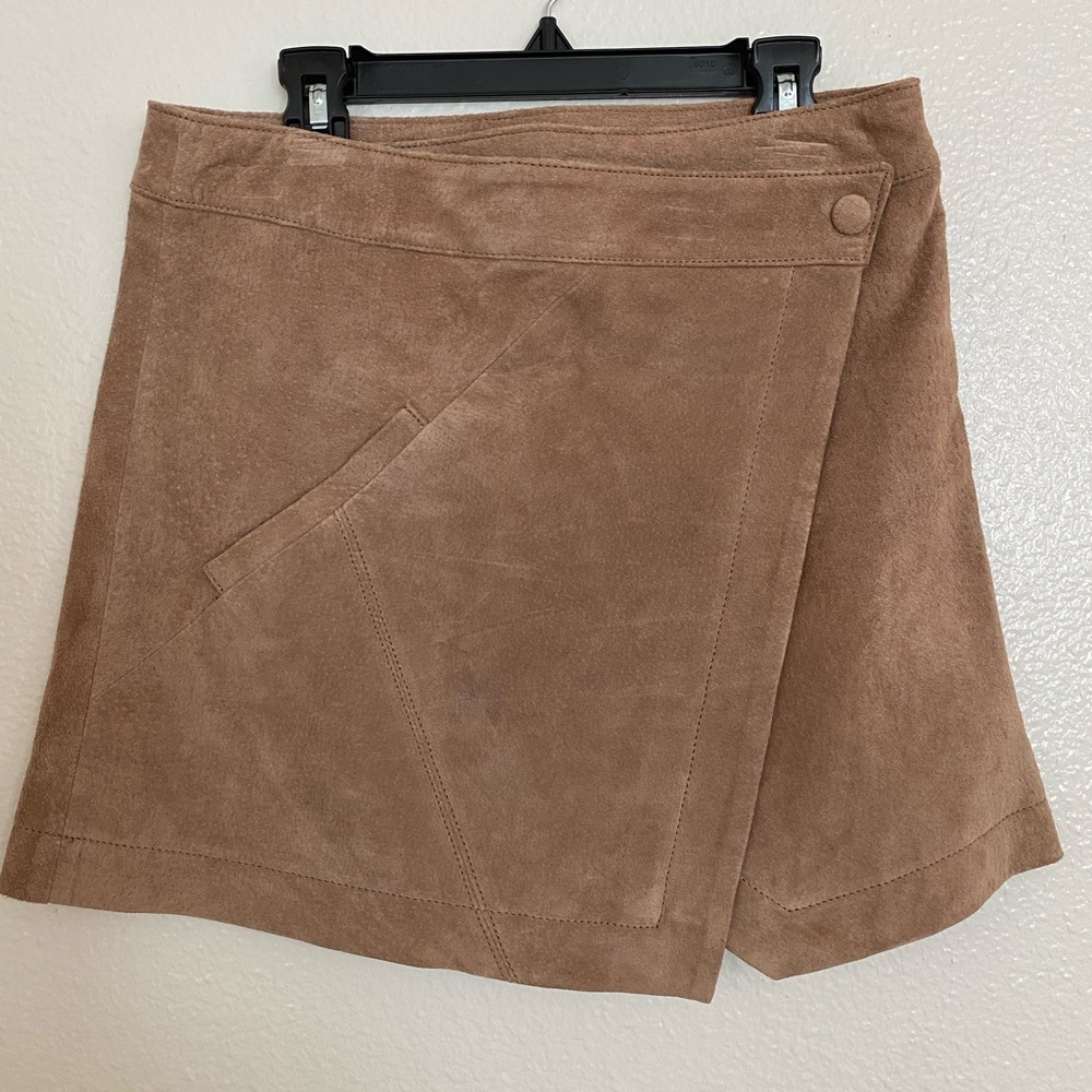 Blank NYC Tan Wrap Mini Skirt Casual